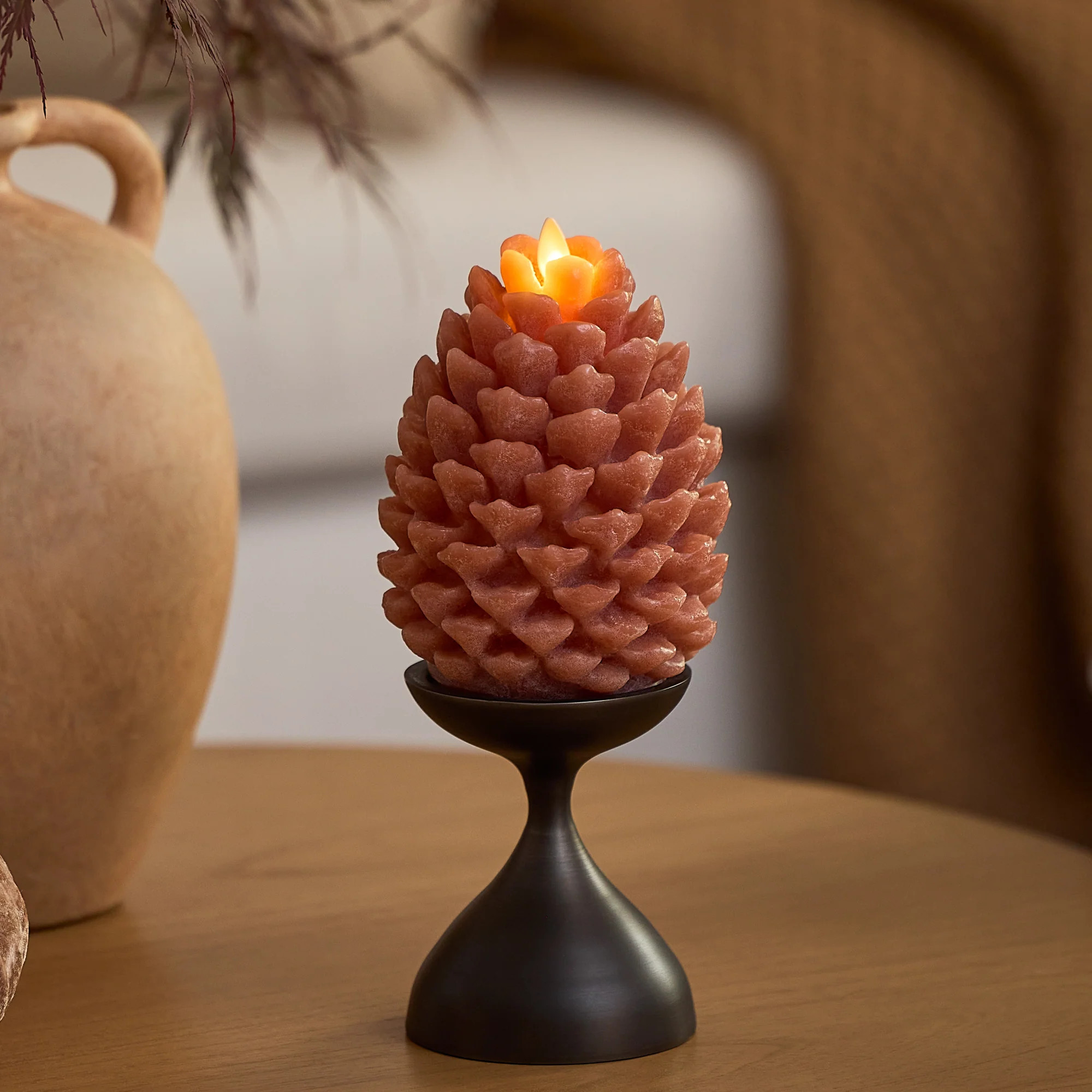 Caramel Café Flameless Candle Pinecones | Luminara