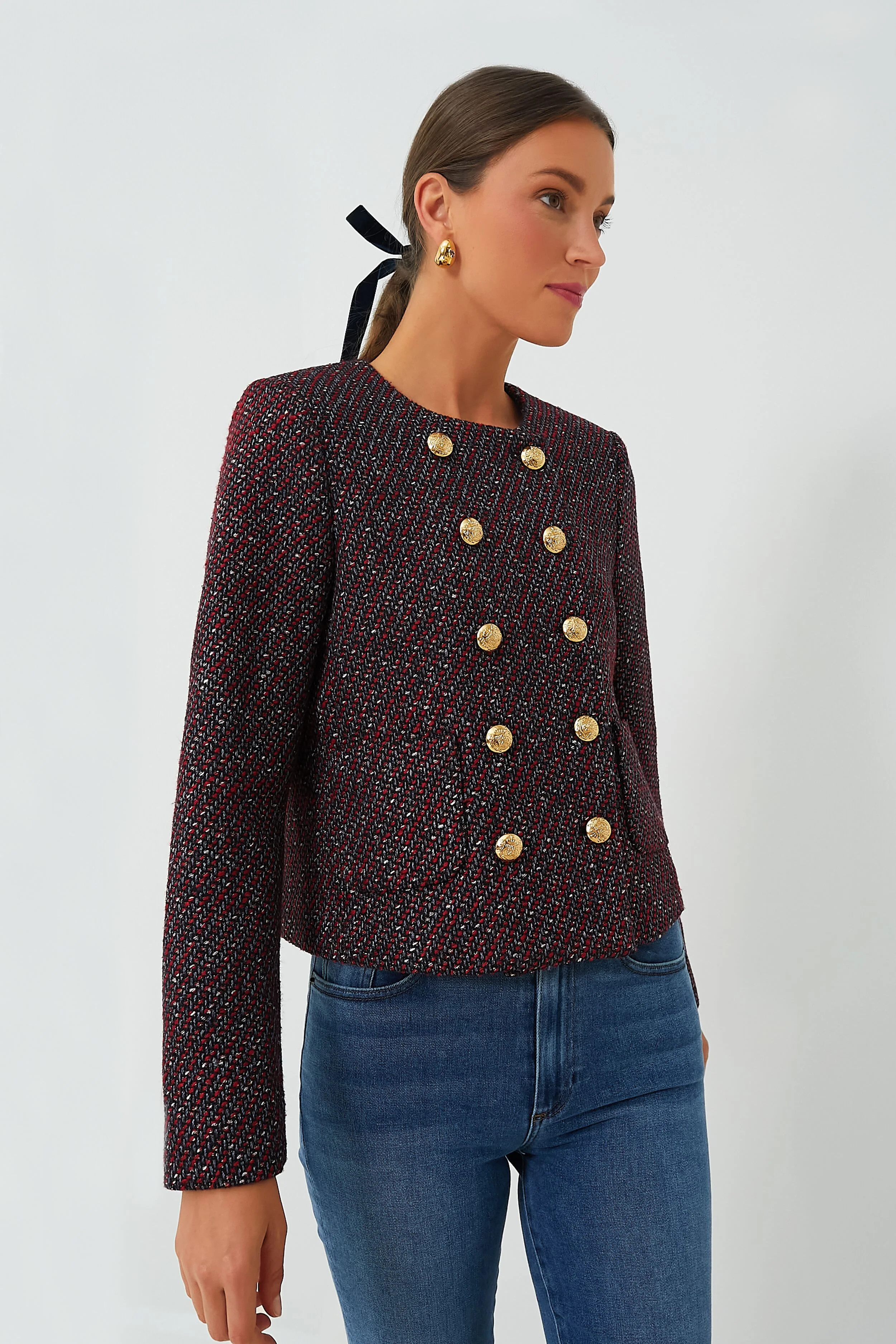 Red and Blue Tweed Marais Jacket | Tuckernuck (US)