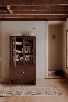 Brentley Marble-Top Ash Wood Hutch | Anthropologie (US)