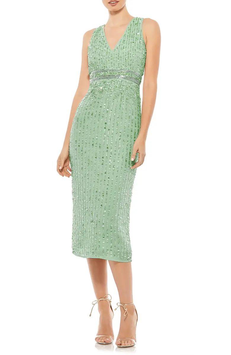 Sequin Sleevess Midi Cocktail Dress | Nordstrom