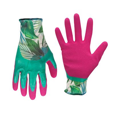 Style Selections Small/Medium Pink Nitrile Dipped Nitrile/Polyester Gloves, (1-Pair) | Lowe's