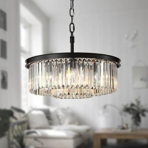 GMlixin Crystal Chandeliers Modern Contemporary Ceiling Lights Fixtures 3-Tier 8 Lights Pendant L... | Amazon (US)