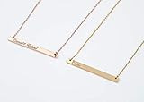 Personalized necklace with custom engraving, Bar necklace, 14k gold bar necklace, Rose gold bar neck | Amazon (US)