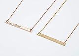 Personalized necklace with custom engraving, Bar necklace, 14k gold bar necklace, Rose gold bar neck | Amazon (US)