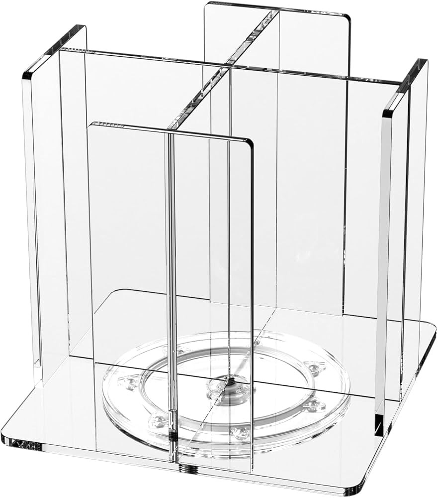 Cup and Lid Holder, 4 Compartment, Square | Rotating Coffee Cup Dispenser Lid Carousel for Restau... | Amazon (US)