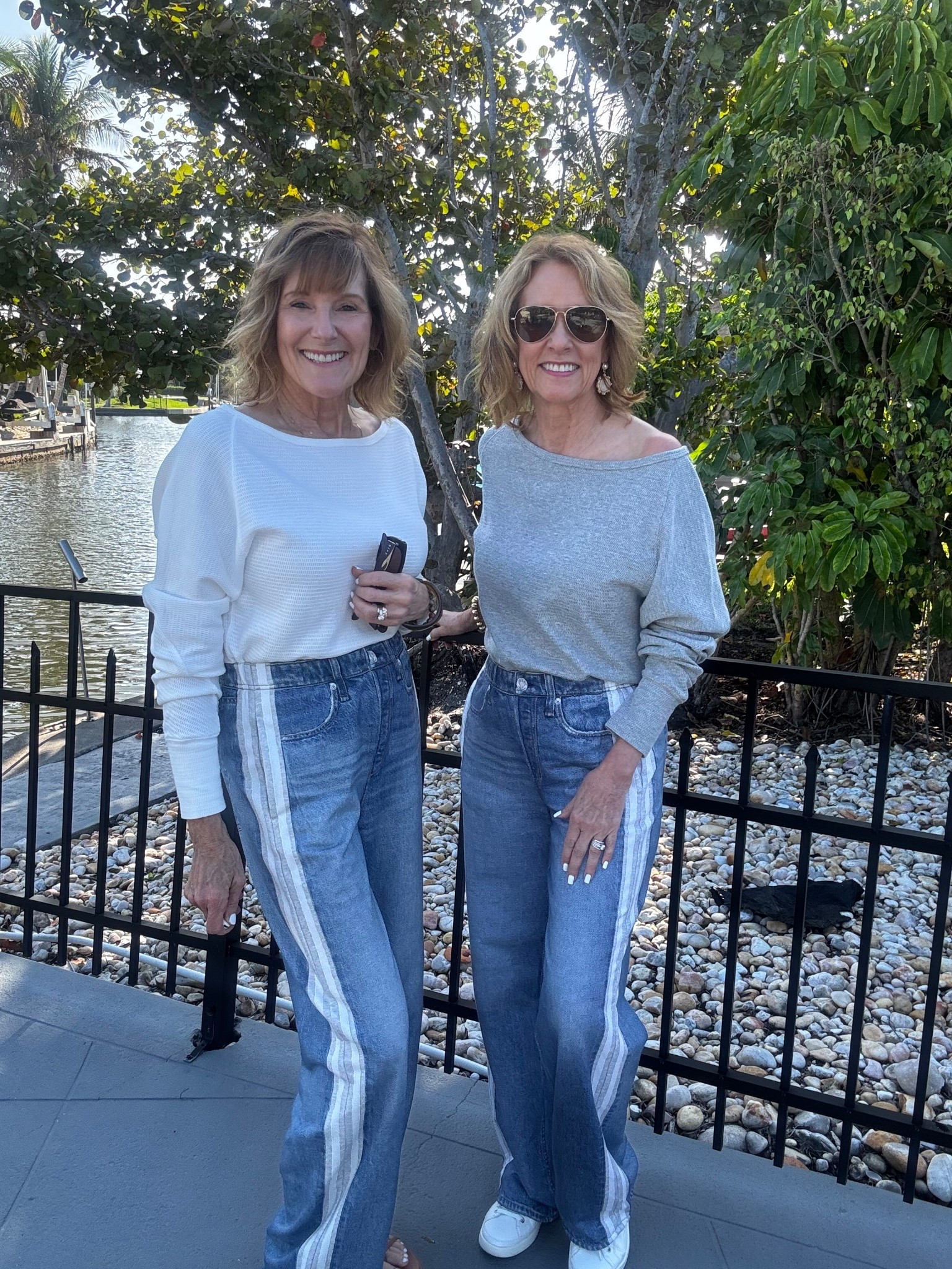 If you are looking for a comfy yet stylish travel pant try the Rag & Bone Miramar Track Pants!!
We both wore these traveling and highly recommend them!!
They are made of cotton and look like denim with a stripe down the sides! They are available in many different stripe colors. Kind of like a pair of jeans and sweatpants combined!



#LTKTravel #LTKActive #LTKOver40