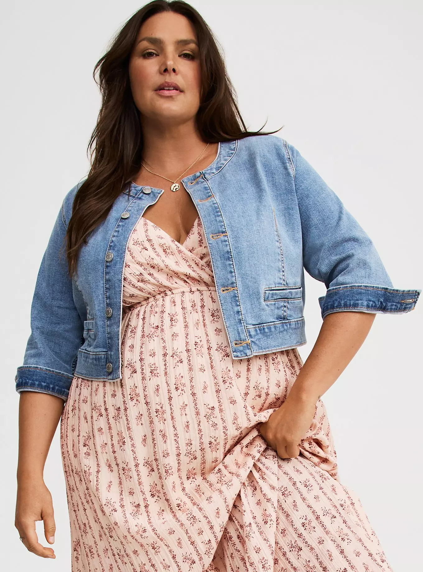 Cropped Collarless Denim Jacket | Torrid (US & Canada)