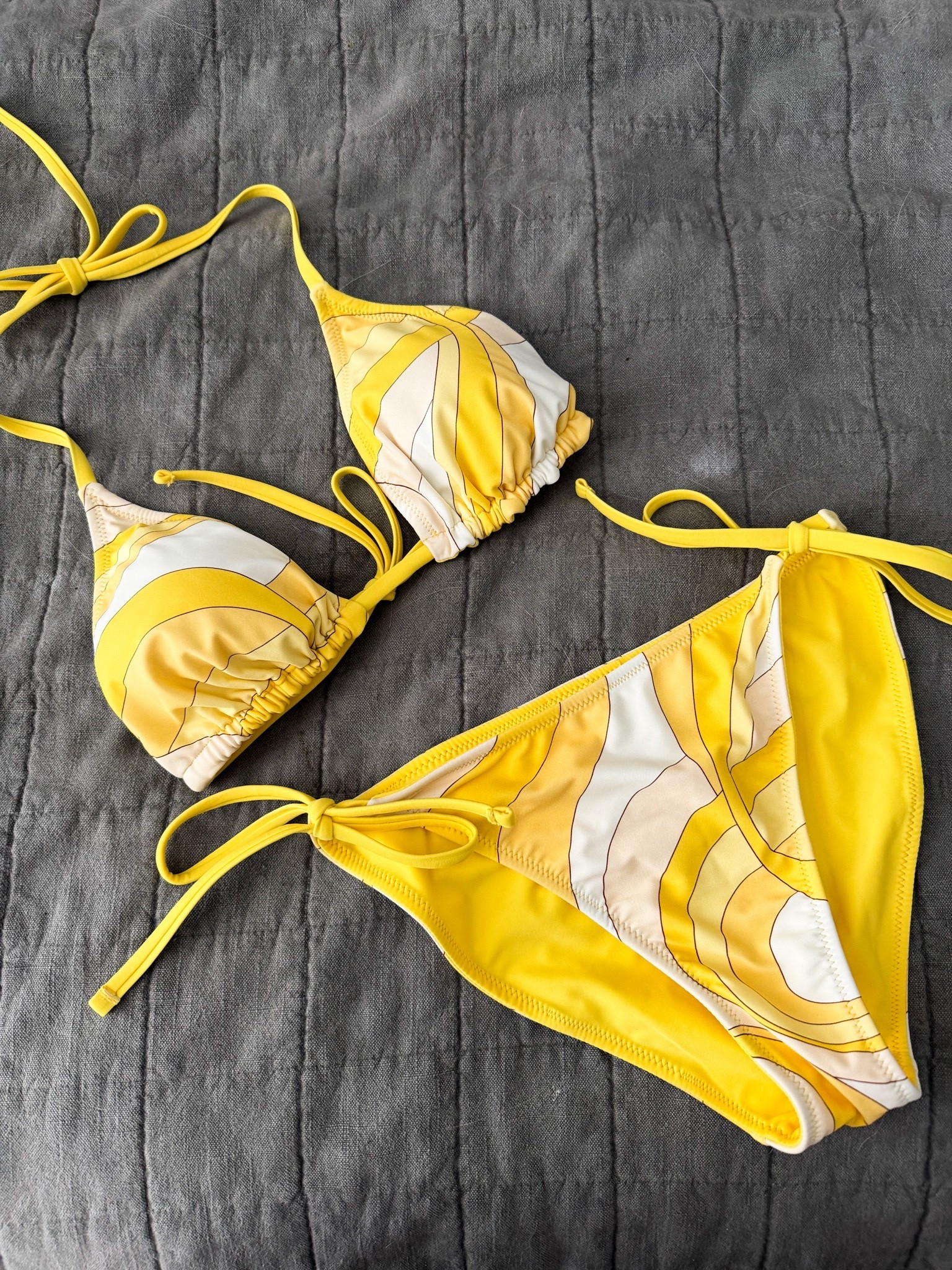 Designer look a like // pucci // target // yellow bikini // under $50 // beach // travel

#LTKdayinmylife #LTKootd #LTKTravel