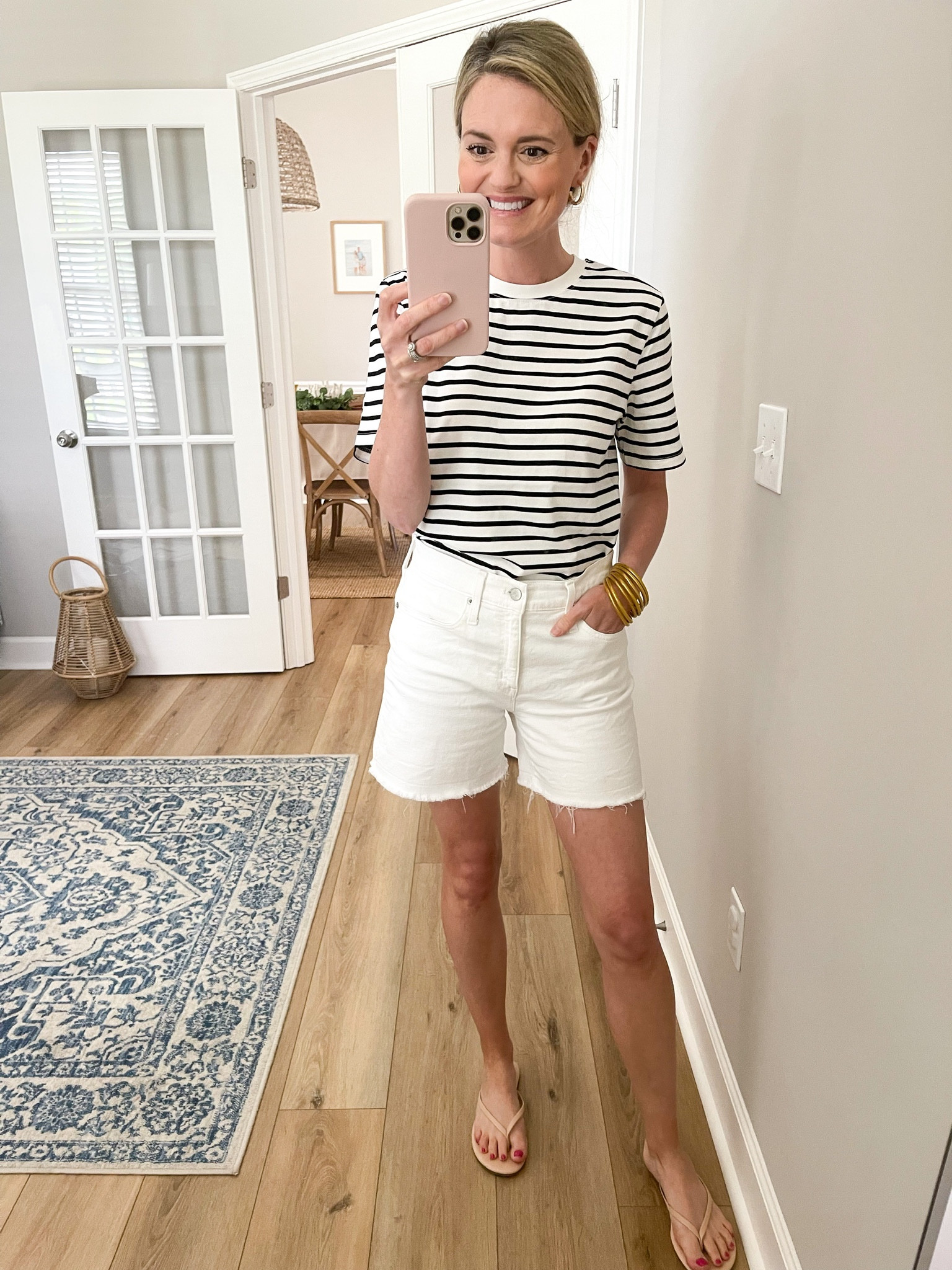 A go to summer outfit for me. White denim shorts and a tee. 👏🏼 I unrolled the hem on these shorts for a bit longer length.

#LTKSeasonal #LTKfamily #LTKunder50