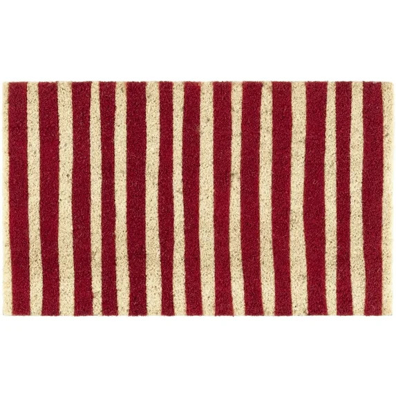 Mainstays Red Summer Stripes Coir Outdoor Doormat, 18"x30" - Walmart.com | Walmart (US)