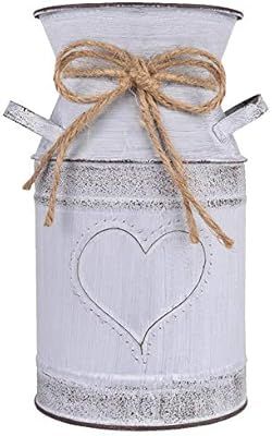 HIDERLYS 7.5" High Decorative Vase with Unique Heart-Shaped and Rope Design, Galvanized Finish- R... | Amazon (US)