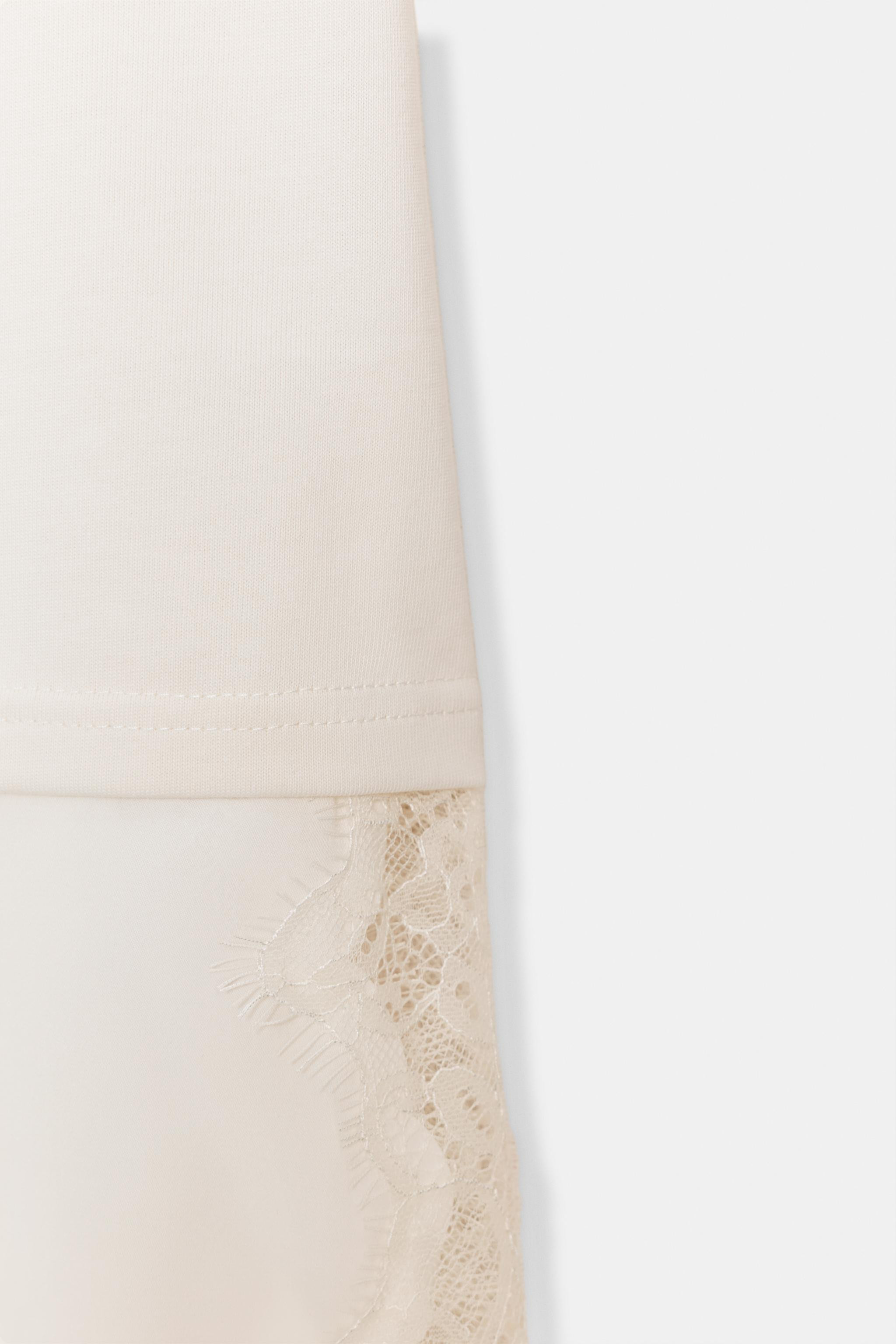 COMBINATION LACE T-SHIRT | Zara Canada