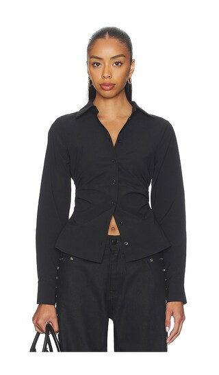 ALL THE WAYS Millie Button Up Top in Black. - size S | Revolve Clothing (Global)