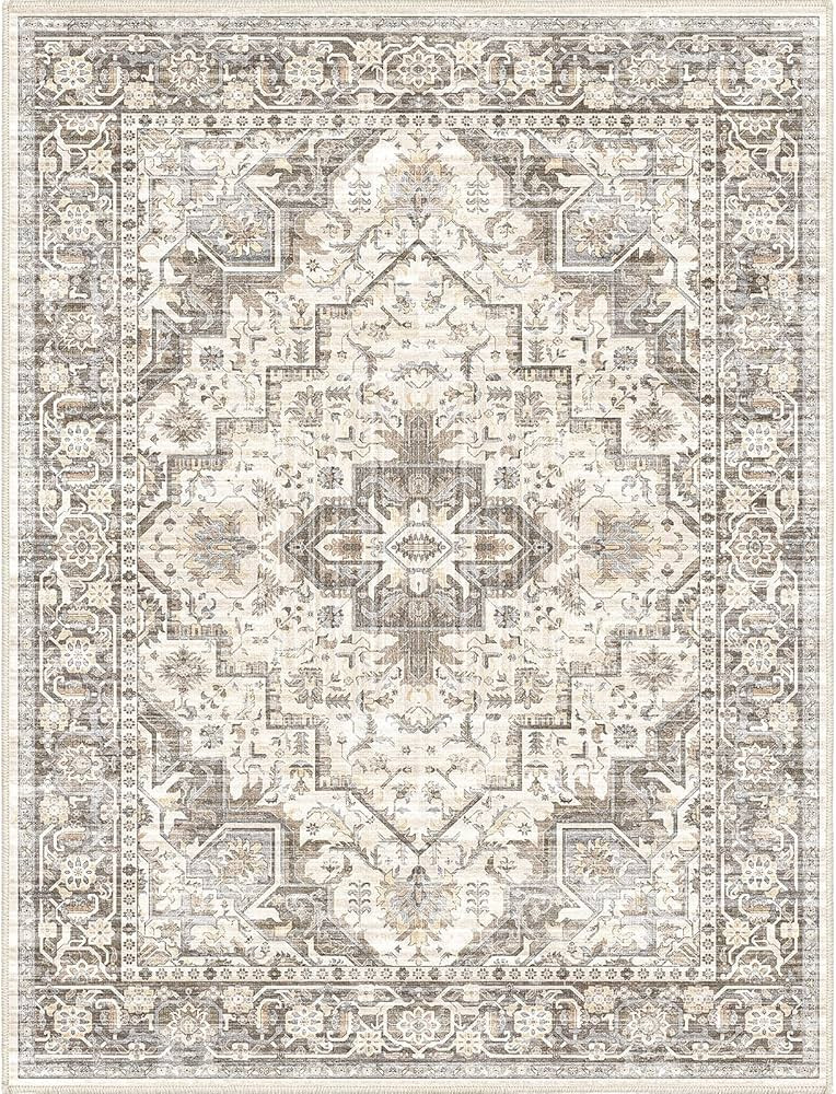 Washable Vintage Area Rug 8x10，Printed Vintage Home Decor, Floor Decoration Carpet Mat，Thin R... | Amazon (US)