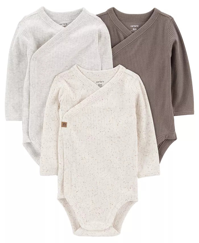 Baby Boys and Baby Girls Side Snap Bodysuits, Pack of 3 | Macy's