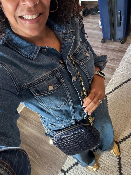 #ootd 
No surprise a denim jumpsuit 
Tts 
Shoes use code HGC20LA until 3/5
Bag @shopclarev
Hoops and necklace @nataliebortondesigns use code HGC10


#LTKshoecrush #LTKstyletip