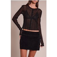 Black Faux Suede Mini Skirt | PrettyLittleThing US