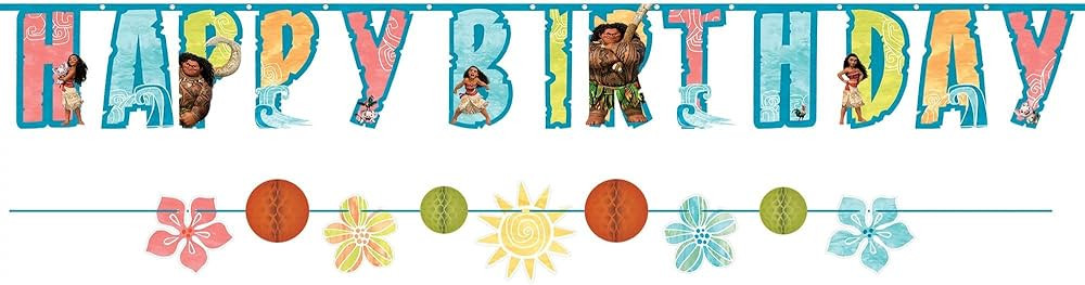 Paper Party Banner Kit - 5.75' x 6.56" | Pack of 2, Disney Moana | Amazon (US)