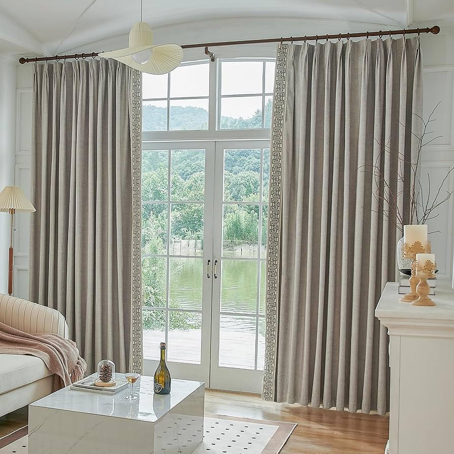 Athena Velvet Curtains for Bedroom Living Room Thermal Insulated Blackout Curtains Light Grey (W5... | Amazon (US)