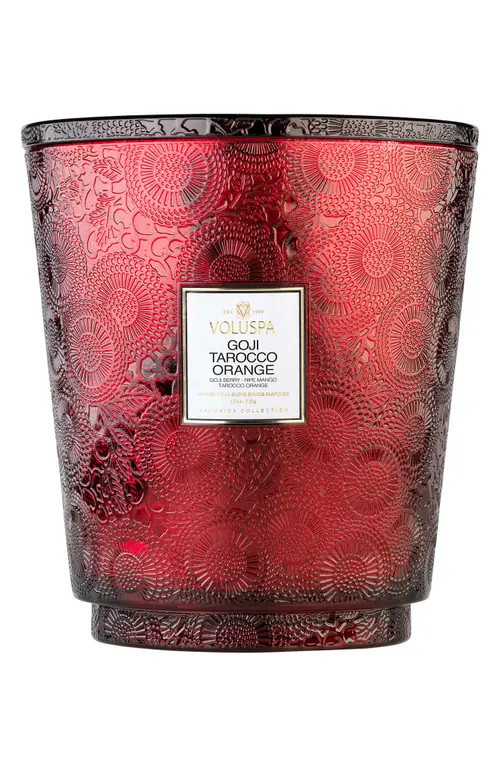 Voluspa Japonica Hearth Five-Wick Glass Candle in Goji/tarocco Orange at Nordstrom | Nordstrom