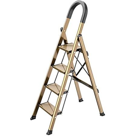 4 Step Ladder Folding Step Stool, Aluminum Portable Lightweight Stepladders with Handgrip, Anti-Slip | Amazon (US)