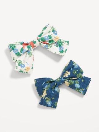 Floral Bow-Tie Snap Hair Clips 2-Pack for Women | Old Navy (US)