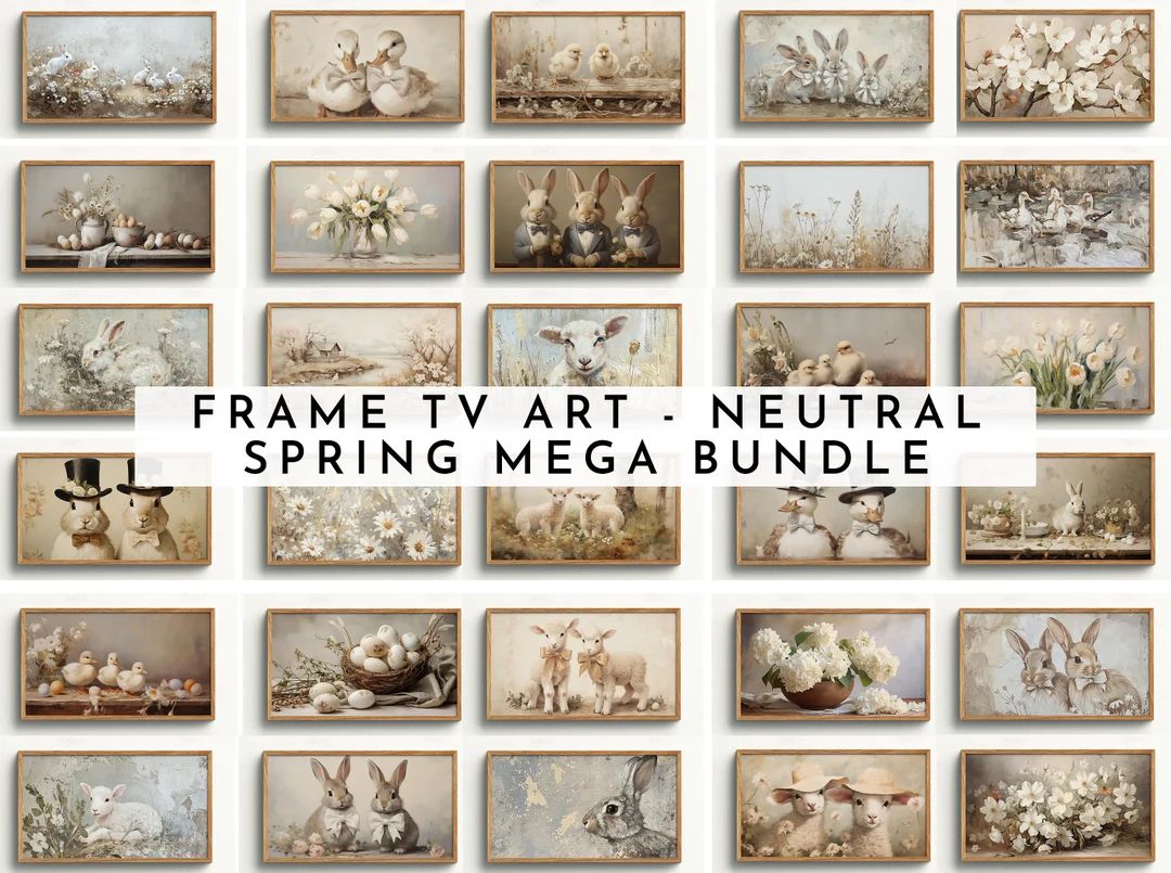Samsung Frame TV Art Set Neutral Spring Mega Bundle 54 Files Included Frame TV Art Spring Easter ... | Etsy (US)