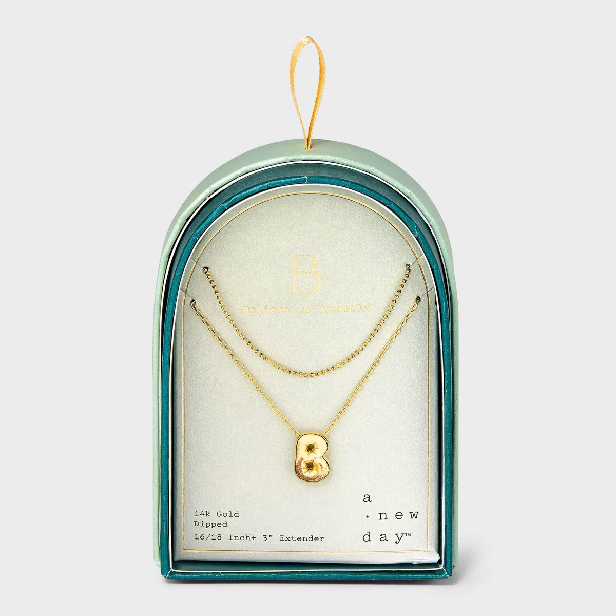 14K Gold Dipped Initial Bubble Multi-Strand Pendant Necklace - A New Day™ Gold | Target