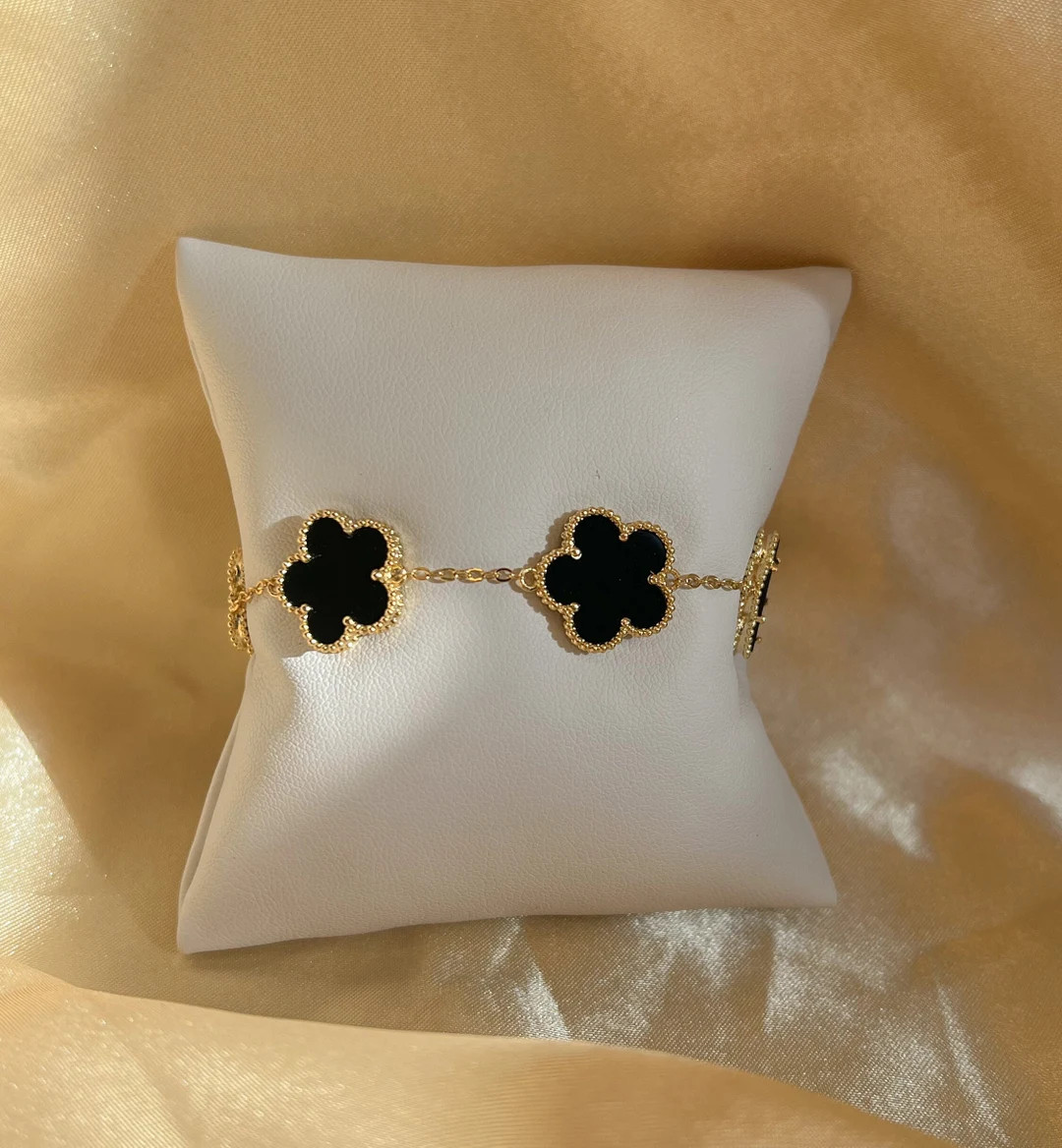 Pulsera de 5 tréboles / Pulsera chapada en oro de 14 quilates / Pulsera de plata de ley 925 / Pu... | Etsy (US)