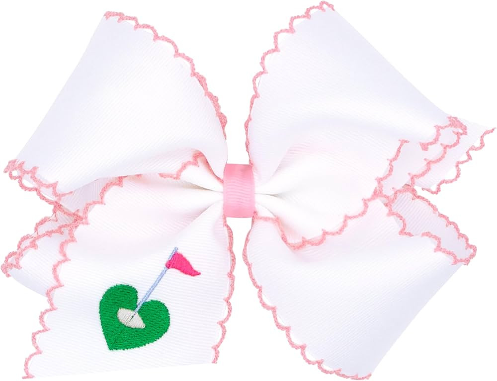 Wee Ones Girls’ Golf and Tennis Embroidered Moonstitch Edge Hair Bows, Medium or King, on WeeSt... | Amazon (US)