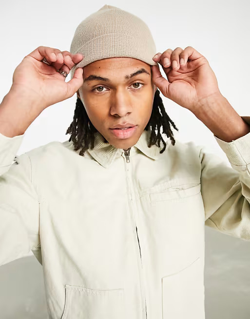 Topman canvas coach jacket with cord collar in beige | ASOS (Global)