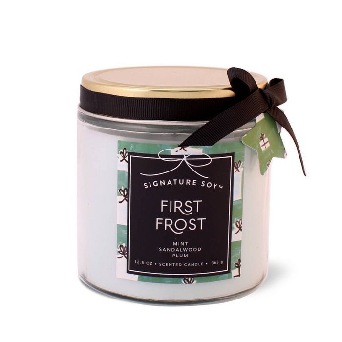 12.8oz Large Glass Jar Candle First Frost - Signature Soy | Target