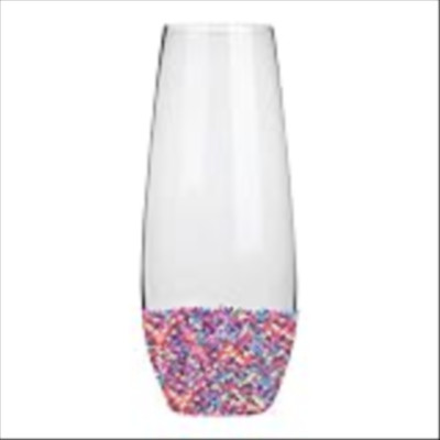 Creative Brands Slant Collections Stemless Champagne Glass, 10-Ounce, Sprinkle
