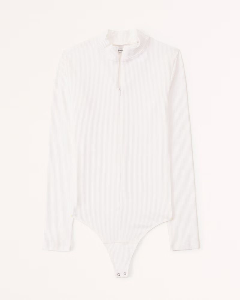 Long-Sleeve Zip-Up Bodysuit | Abercrombie & Fitch (US)