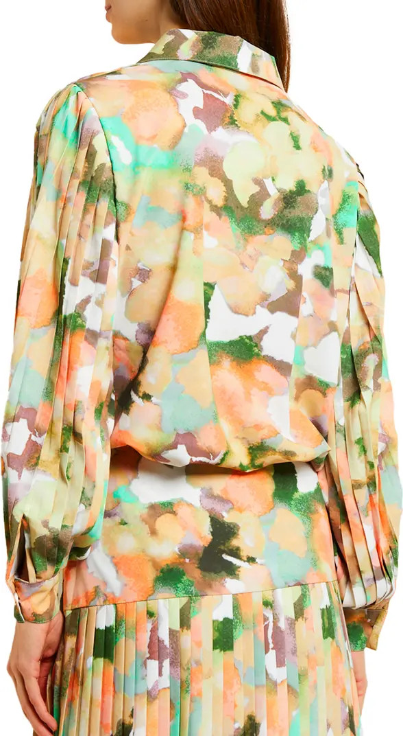 Print Pleat Sleeve Shirt | Nordstrom