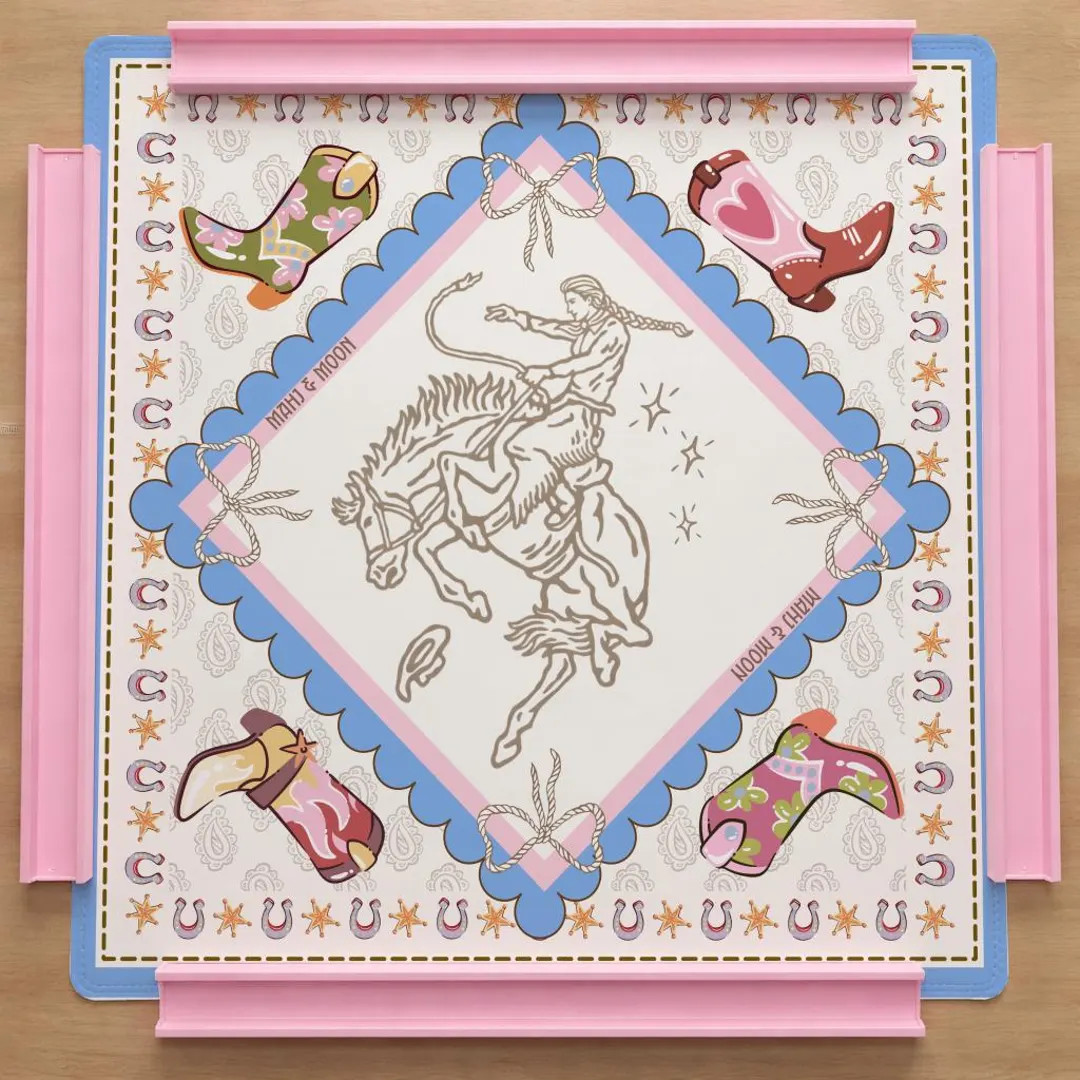 Cowgirl Mahjong Mat, Western Mahjong Table Mat, Rodeo Mahjong Mat, Pink Cowgirl Boots Mat, Fun Ma... | Etsy (US)