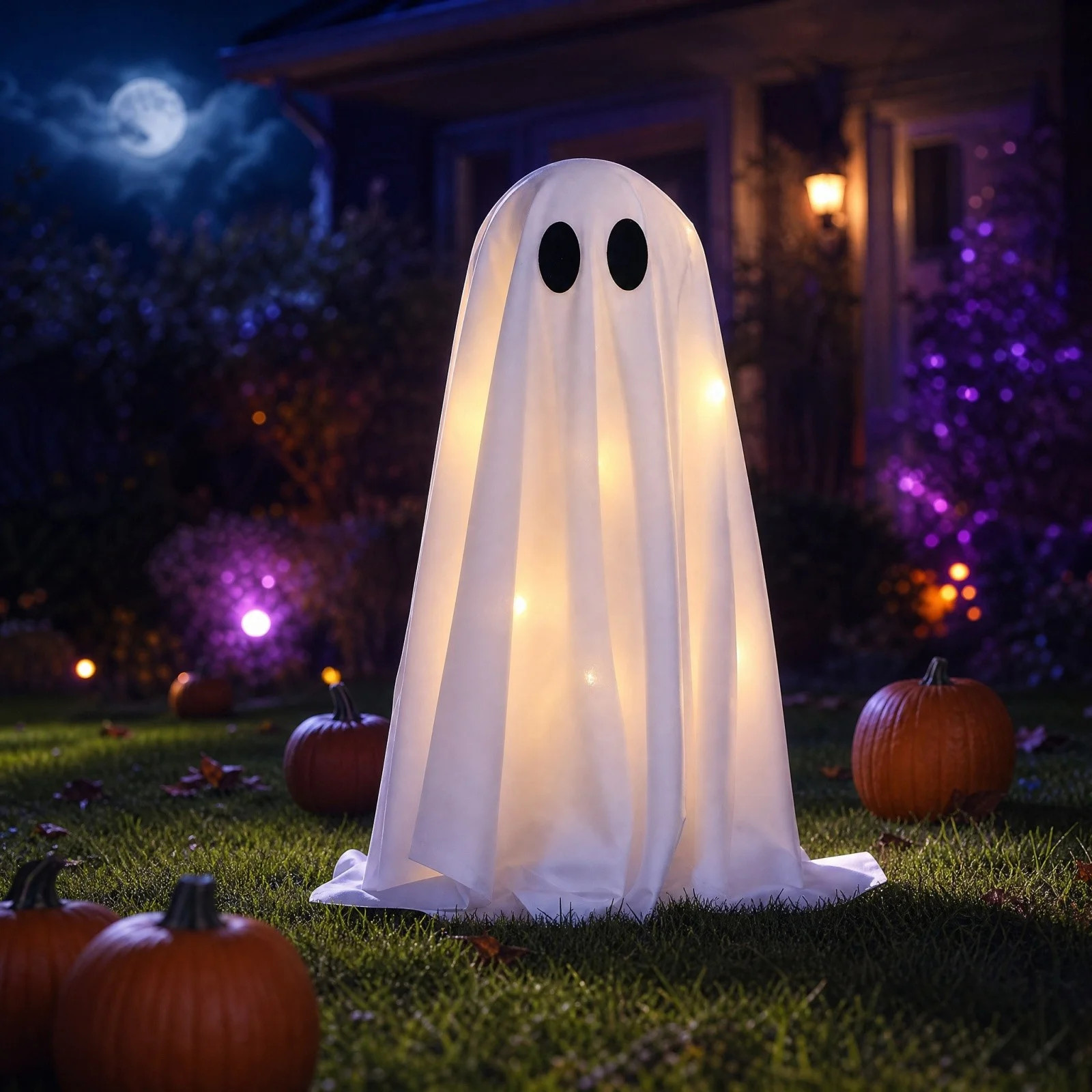 2 Packs Halloween Spooky Ghosts with Lights, Soft white Fabric Ghost Decor For Indoor Party Home ... | Walmart (US)