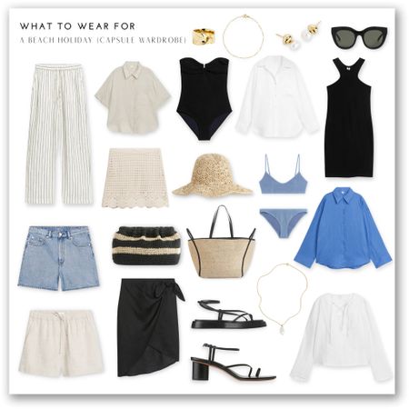 Arket beach holiday capsule wardrobe ☀️ all jewellery & accessories linked on this post (other items linked on another as can’t link more than 16 items). 

#LTKSeasonal #LTKeurope #LTKstyletip
