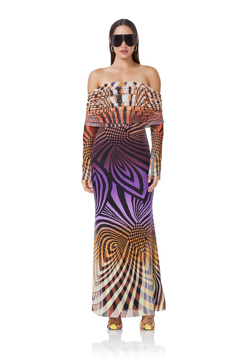 Thelma Maxi Dress - Linear Abstract | ShopAFRM