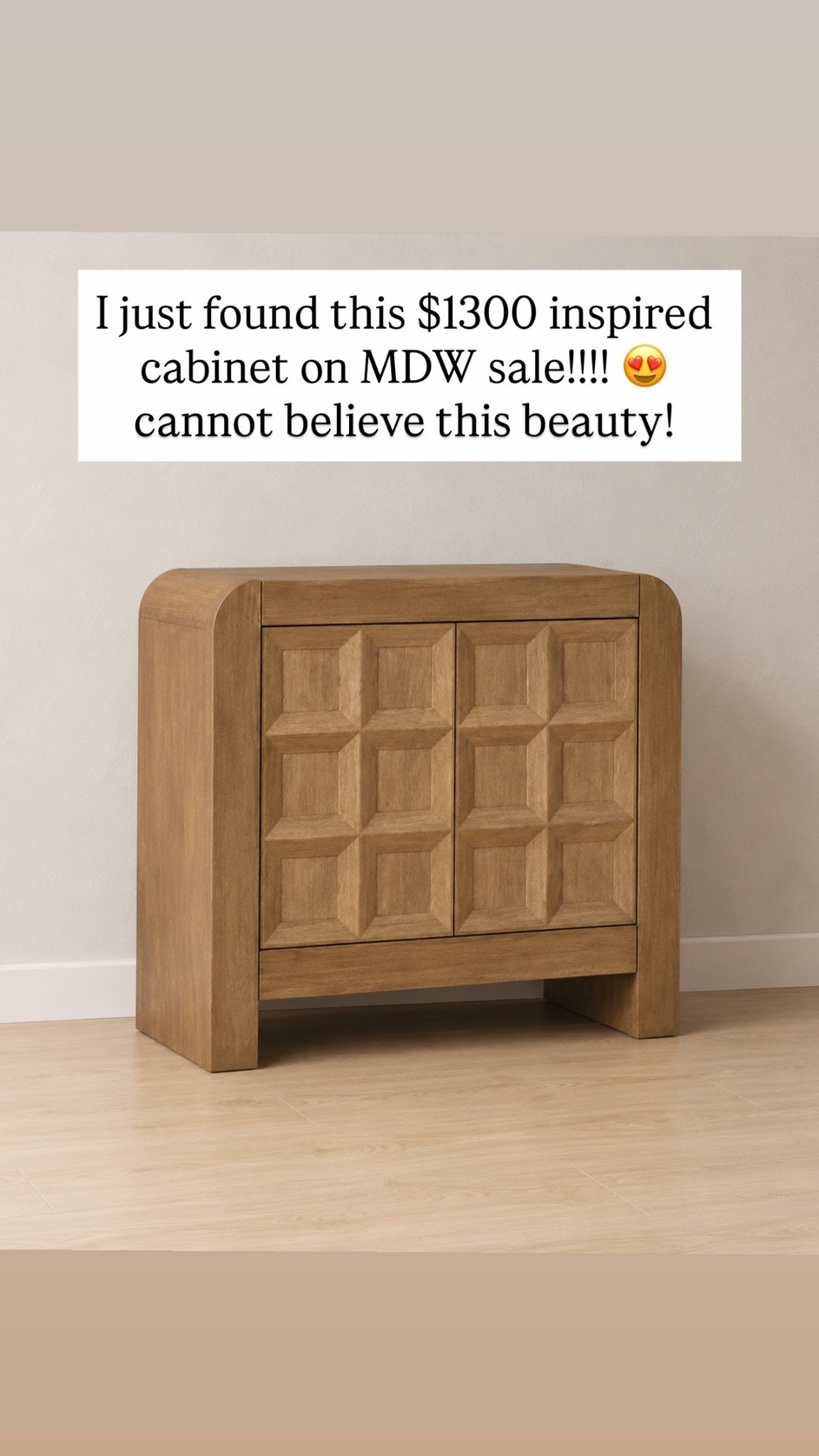 I just found this $1300 inspired cabinet on MDW sale!!!! 😍 cannot believe this beauty!
