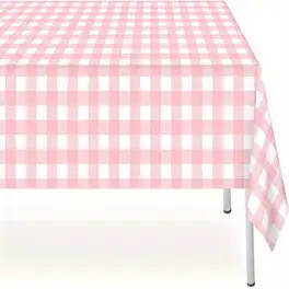 1/2pcs Pink Tablecloth 54 × 108 Inches Pink And White Checkered Table Cloth Disposable Plastic W... | Temu Affiliate Program