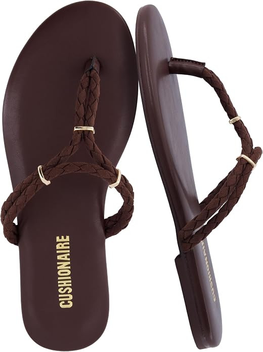 CUSHIONAIRE Trio Flip Flops for Women, Comfortable Beach Sandals with Braided Thong Strap, Memory... | Amazon (US)