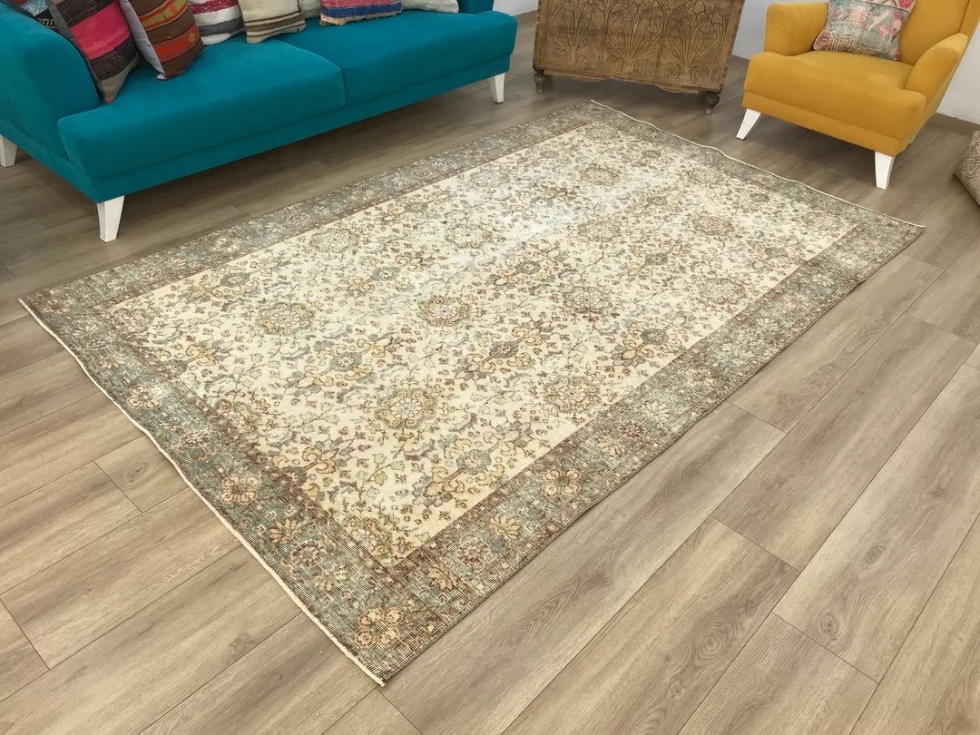 Turkish rug, Oushak rug, Vintage rug, Area rug, Living room rug, Bedroom rug, Floor rug, Turkey c... | Etsy (US)
