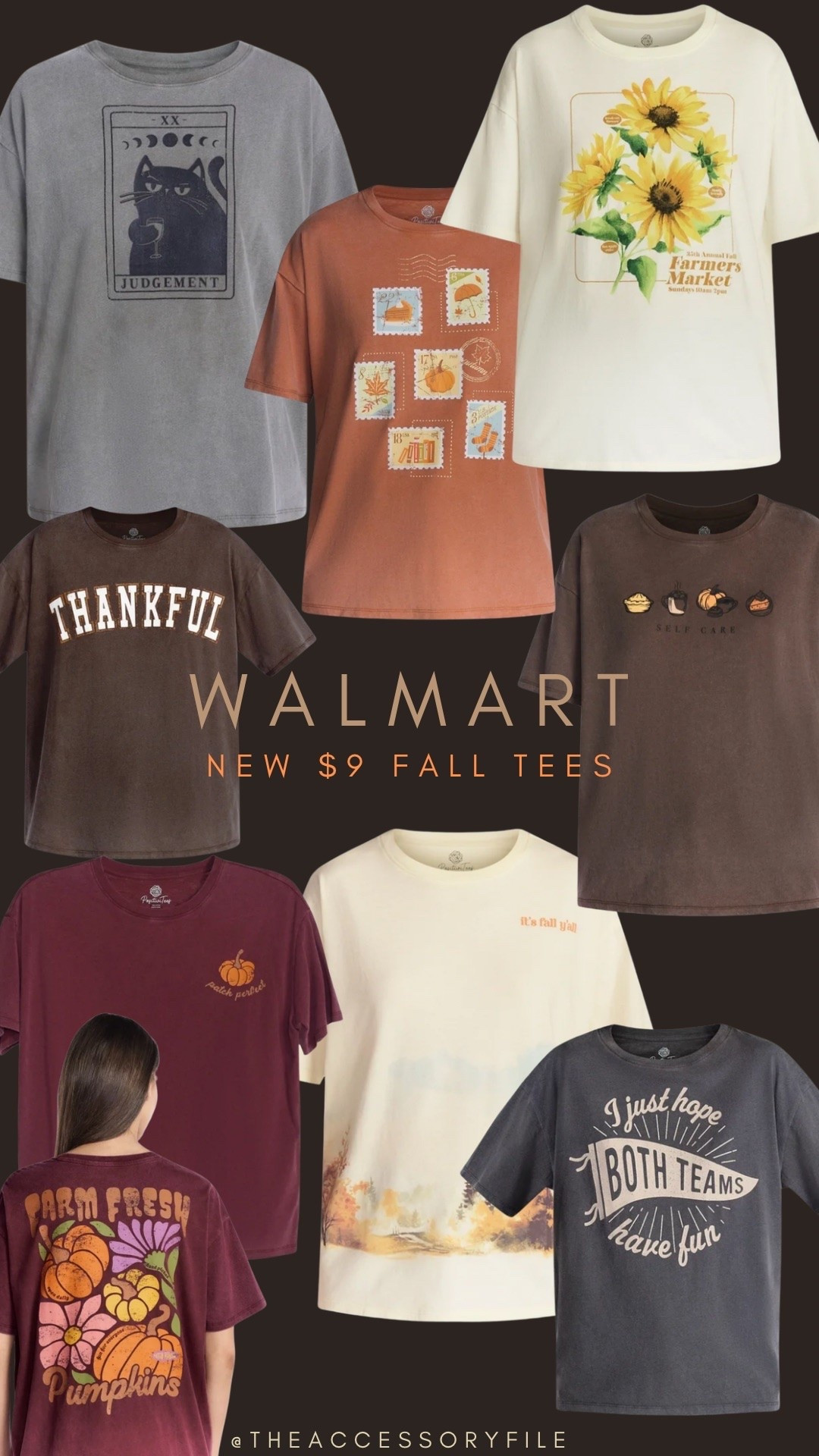 New fall tees @Walmart 

Walmart finds, Walmart style, Walmart fashion, casual outfit, casual style, affordable fashion