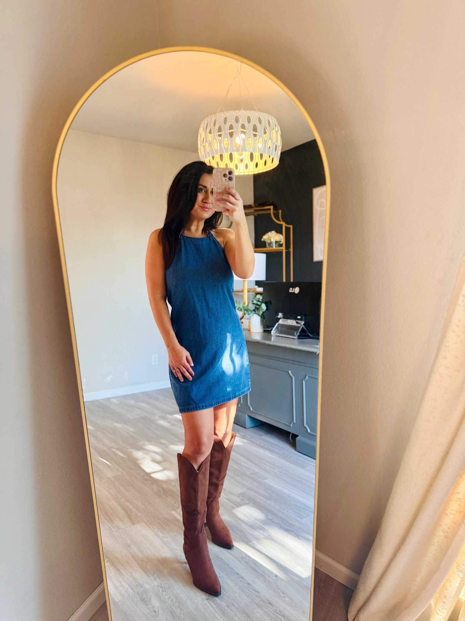 Denim dress & chocolate brown boots on sale now! Loving this denim dress from Abercrombie 

#LTKFallSale #LTKSeasonal #LTKSaleAlert