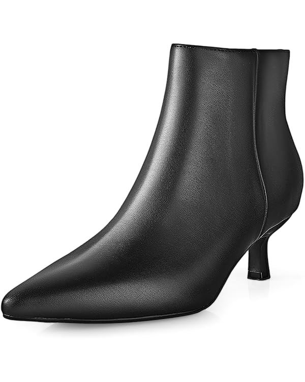 Kitten Heel Ankle Boots for Women - Black Kitten Heels Ankle Booties Womens Winter Fall Boots for... | Amazon (US)
