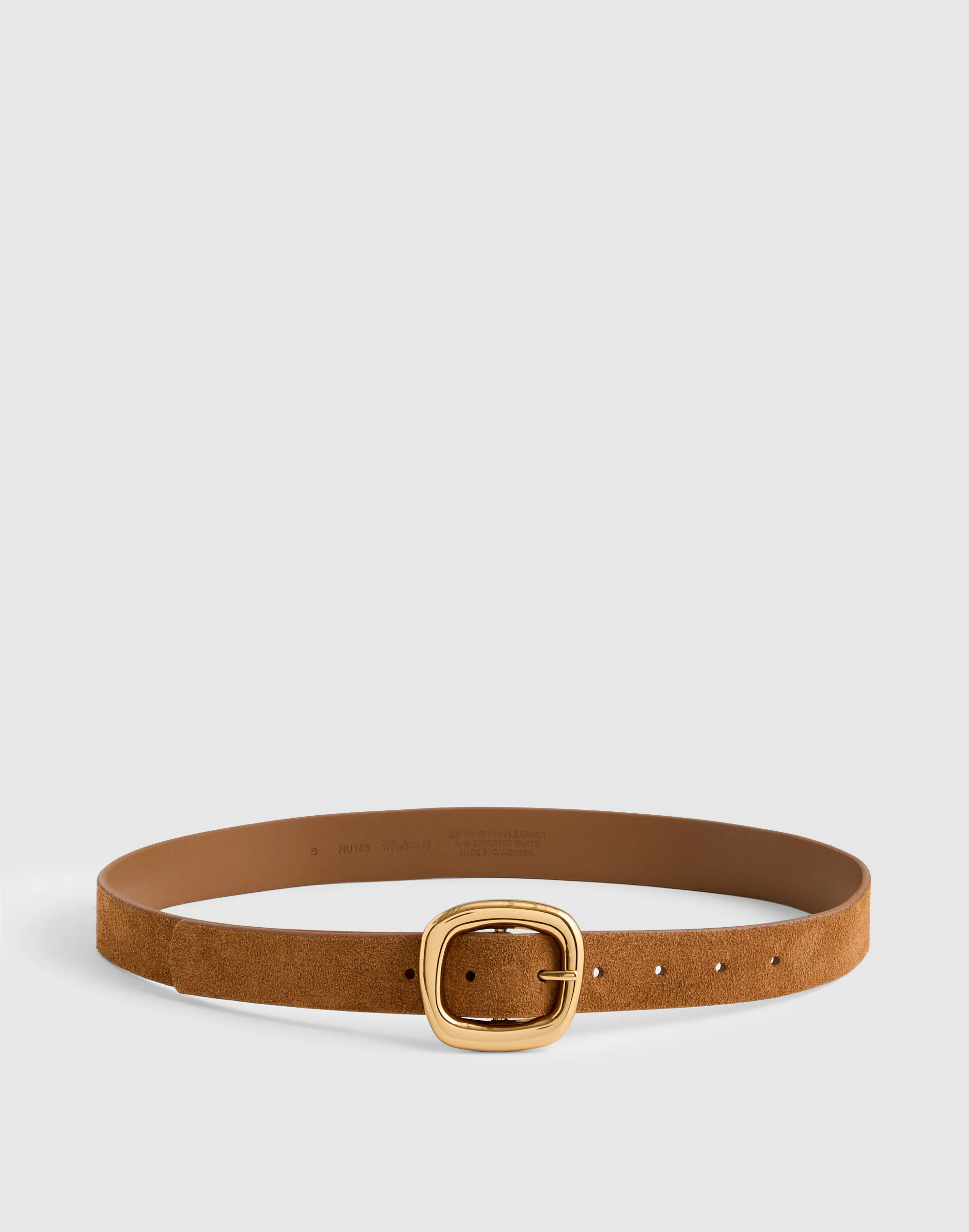 Sculptural Buckle Suede Belt | Madewell