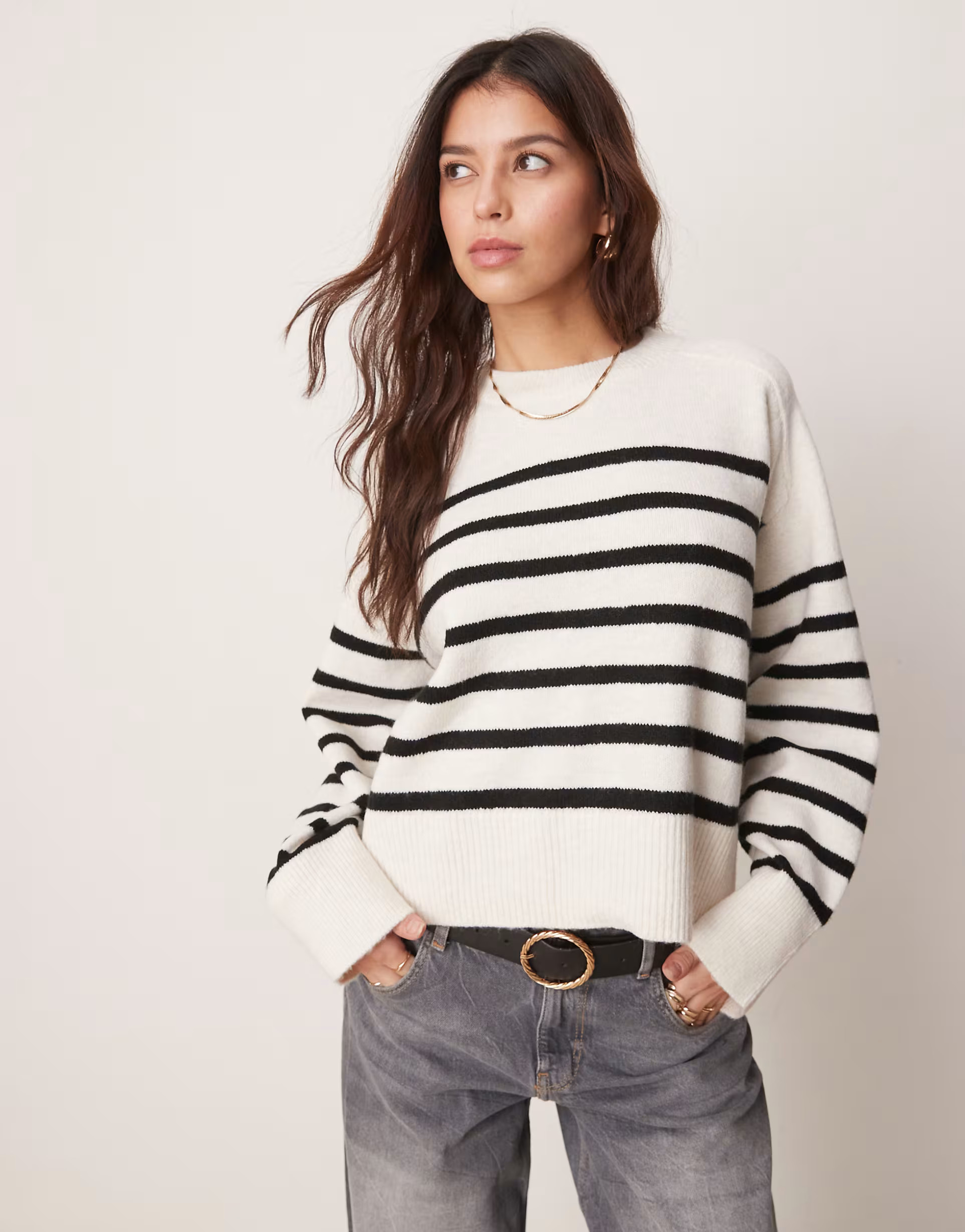 New Look stripe jumper in white | ASOS (Global)