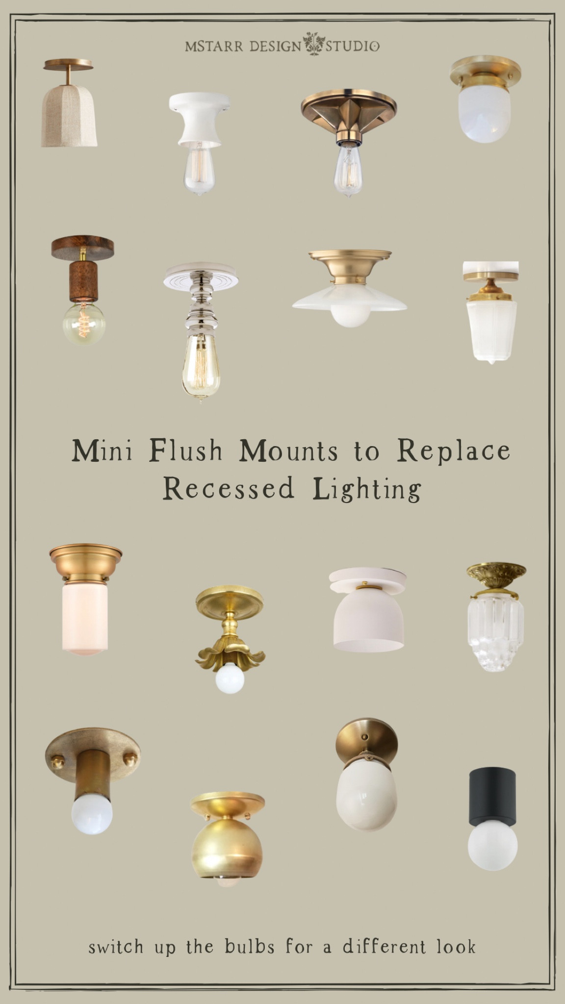Mini flush mount lights to replace recessed lighting. 

Ceiling lights, home decor, Etsy, Stoffer Home, Schoolhouse, Wayfair, Crate & Barrel, Jake Arnold, brass lighting, black lighting, vintage  

#LTKhome #LTKFind #LTKunder100