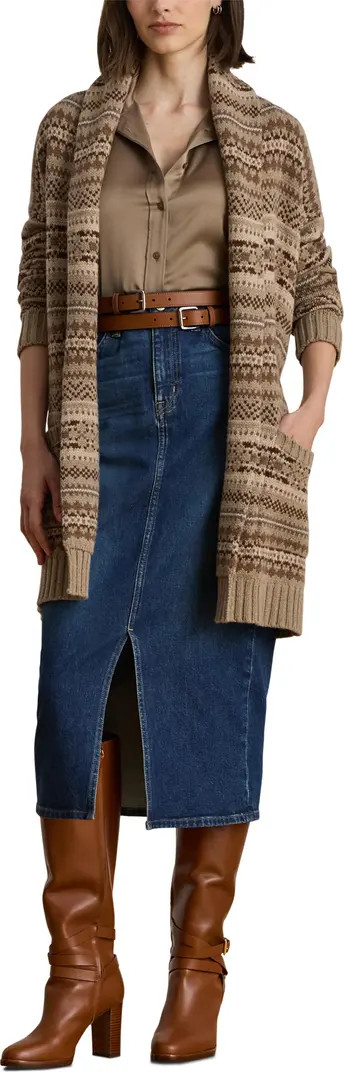 Fair Isle Belted Wool Blend Cardigan | Nordstrom